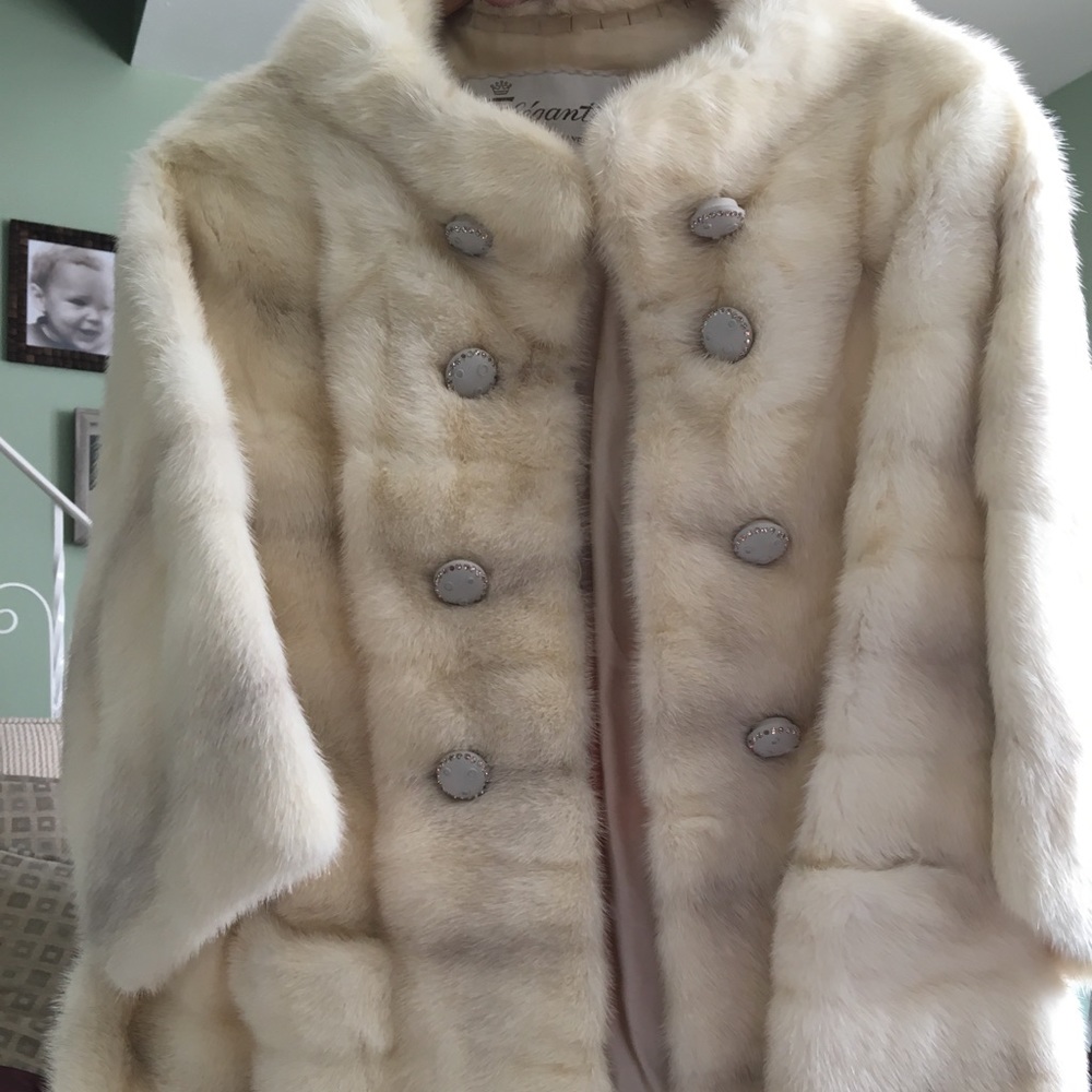 Vintage White mink bolero fur coat
